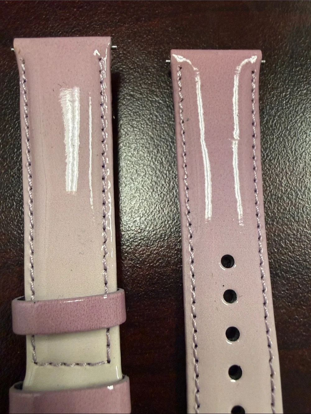 18mm Fossil lilac  Leather Patent Watch Band